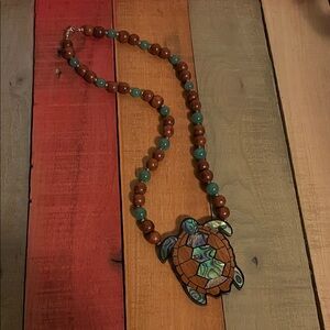 Lee Sands Mop Turtle Pendant Necklace